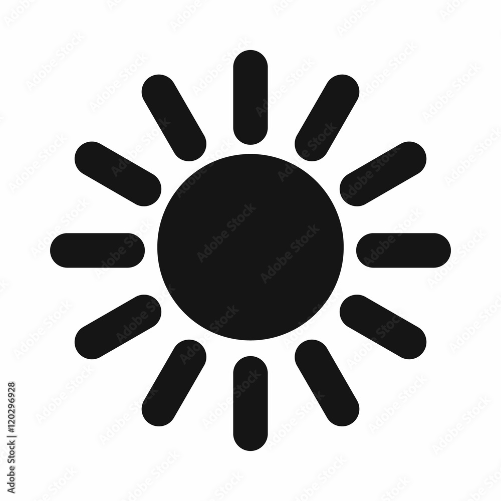 Sun in simple style isolated on white background vector illustration Sun in simple style isolated on white background vector illustration