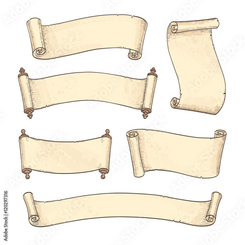 Set of banners. Vintage scrolls