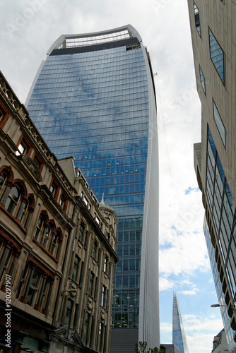 The City's new giant office tower under construction on 20 Fenchurch Street, generally known as the 'Walkie Talkie' because of its shape. photo