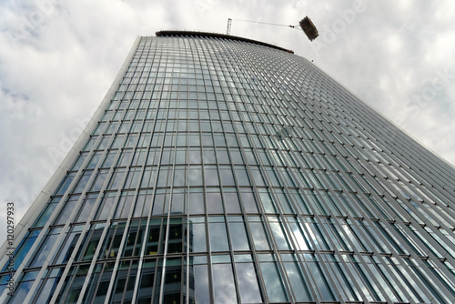 The City's new giant office tower under construction on 20 Fenchurch Street, generally known as the 'Walkie Talkie' because of its shape. photo