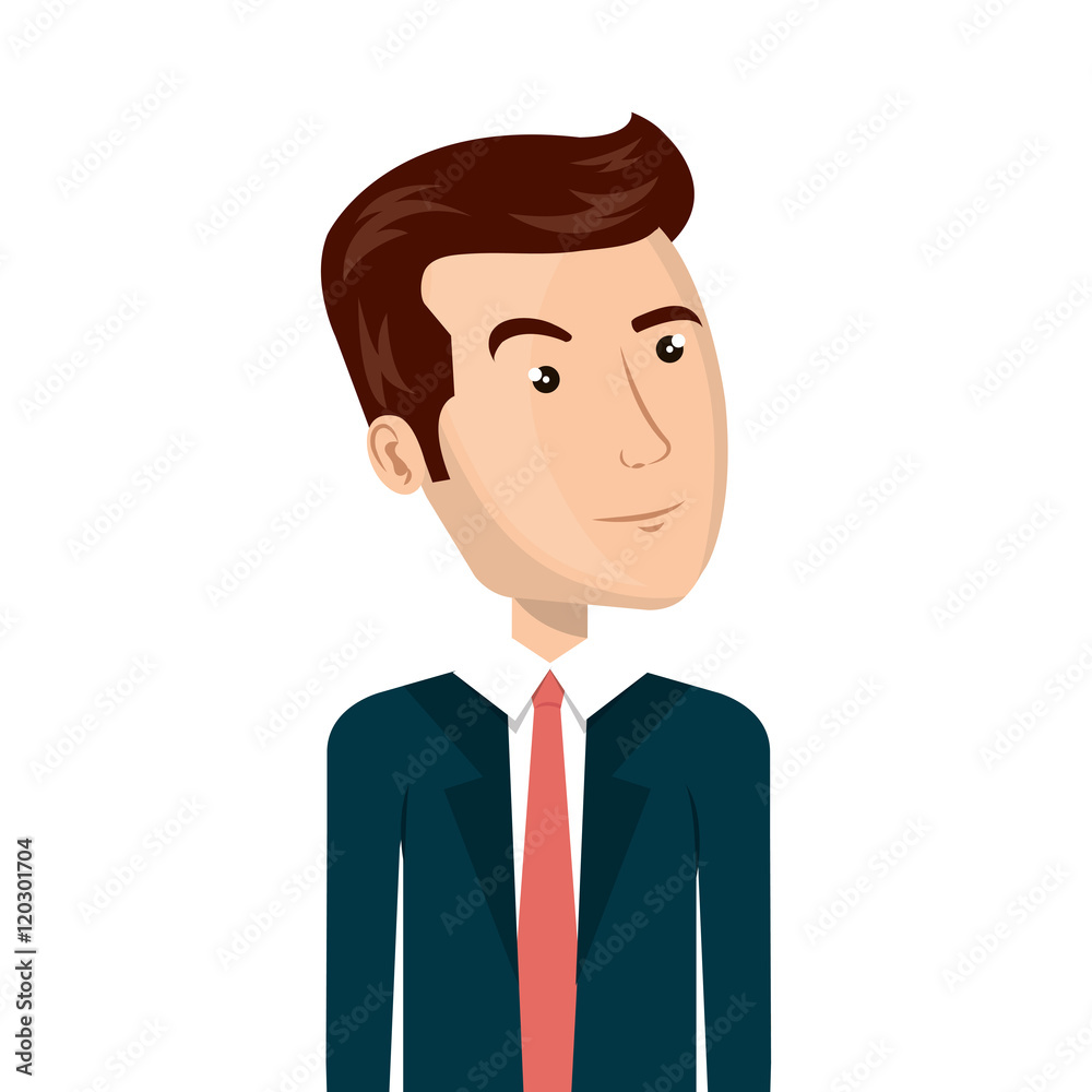 avatar businessman wearing suit and tie cartoon. vector illustration avatar businessman wearing suit and tie cartoon. vector illustration