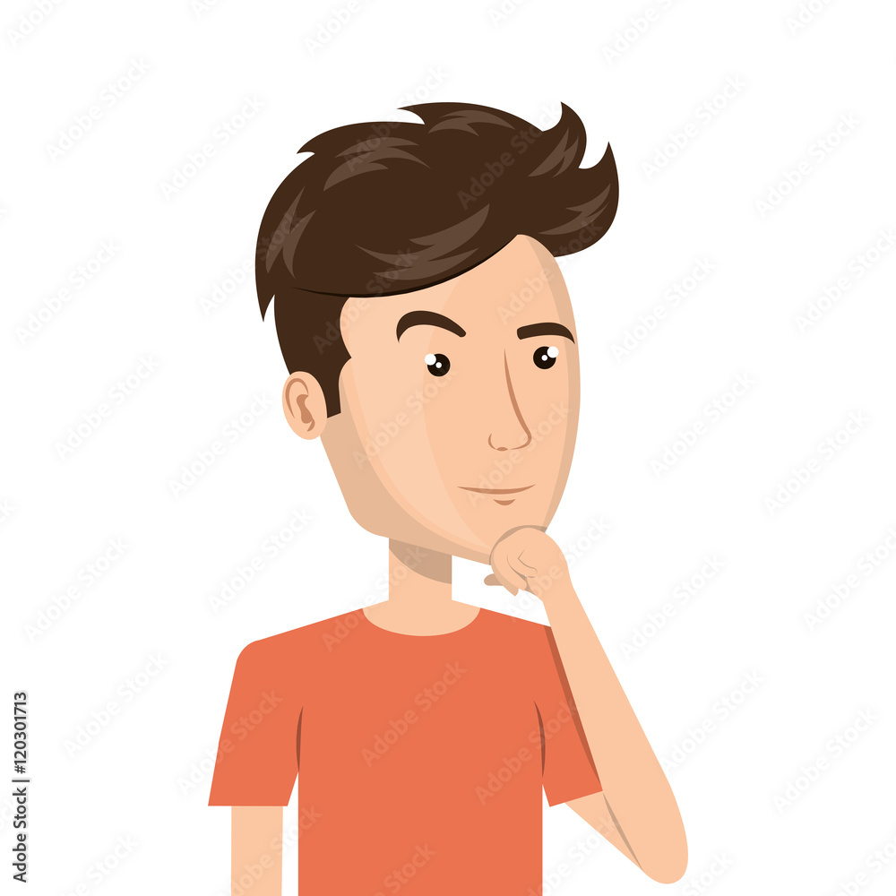 avatar man thinking and wearing casual clothes cartoon. vector illustration avatar man thinking and wearing casual clothes cartoon. vector illustration