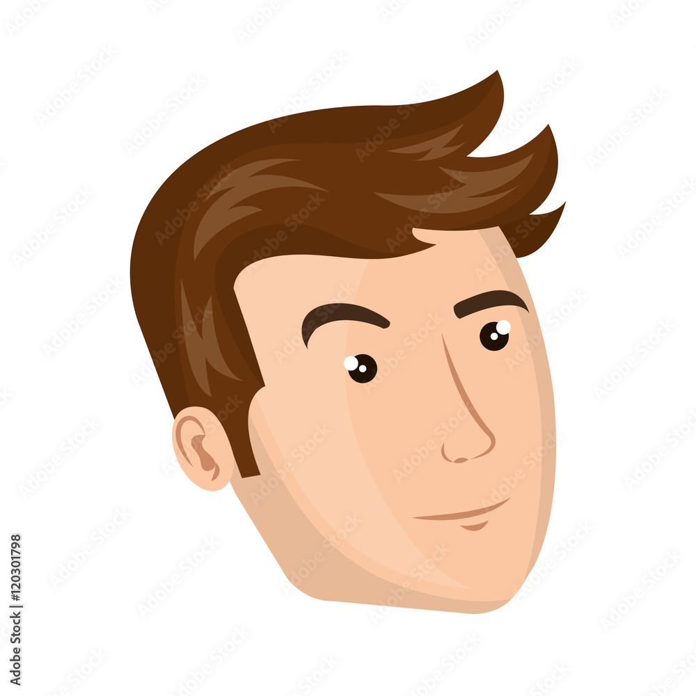 avatar man face with brown hair cartoon. vector illustration avatar man face with brown hair cartoon. vector illustration