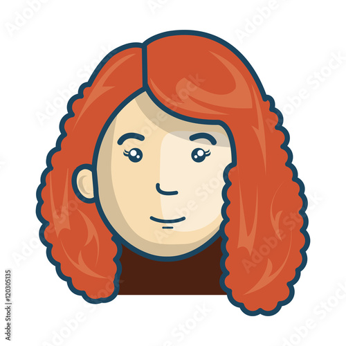 avatar face woman cartoon smiling. female person. vector illustration