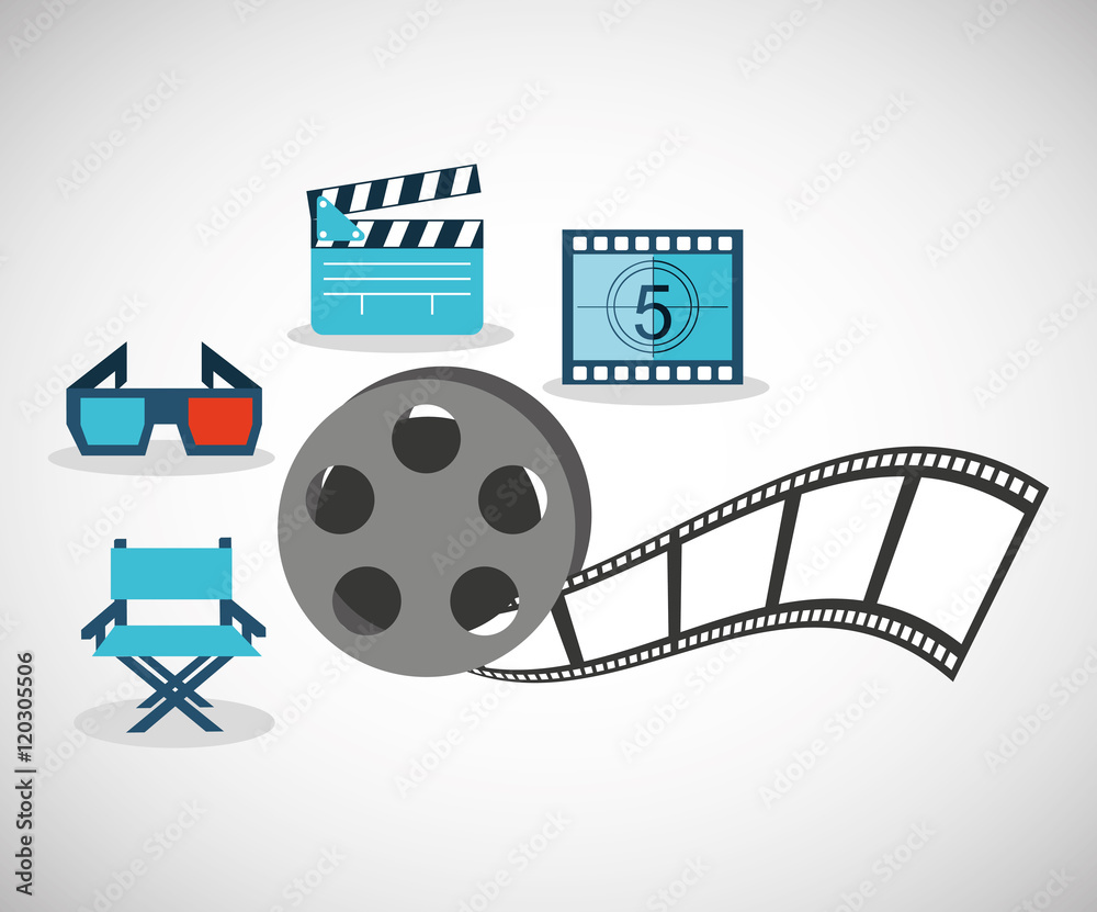 cinema entertainment flat icon vector illustration design