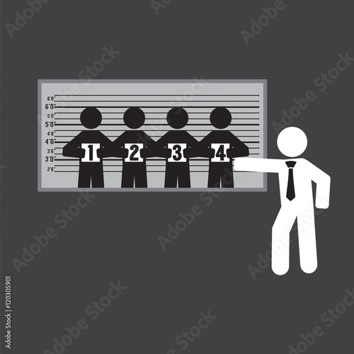 Suspect Identification Room Vector Illustration