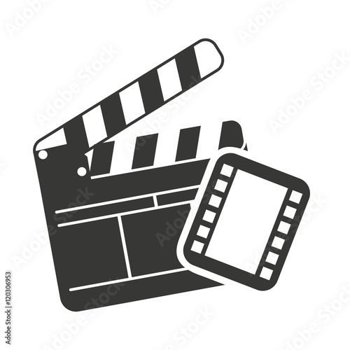 clapperboard with cinema icon vector illustration design