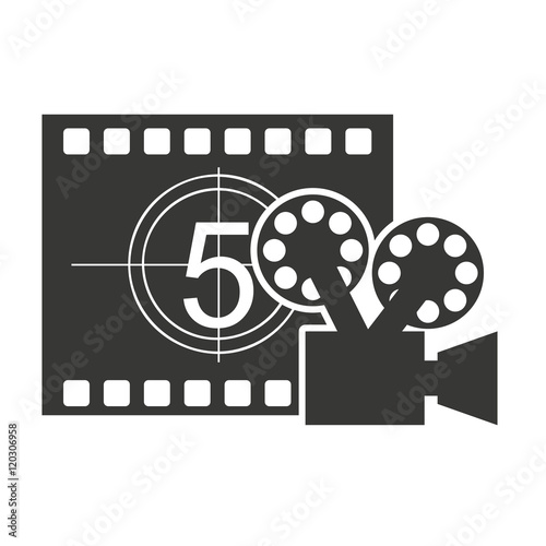 tape record counter with cinema icon vector illustration design