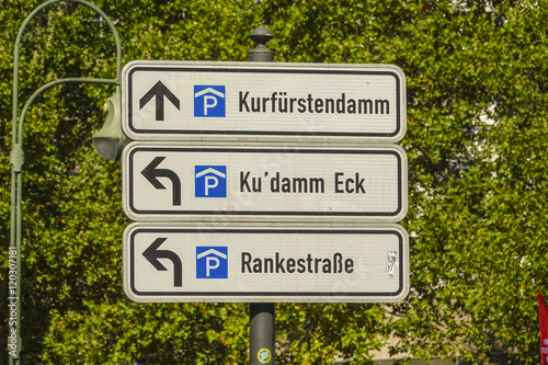 Traffic signs to Berlin Kurfuerstendamm photo