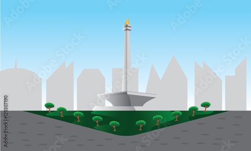 The National Monument (Indonesian: Monumen Nasional, abbreviated Monas) is a 132 m (433 ft) tower in the centre of Merdeka Square, Central Jakarta, symbolizing the fight for Indonesia