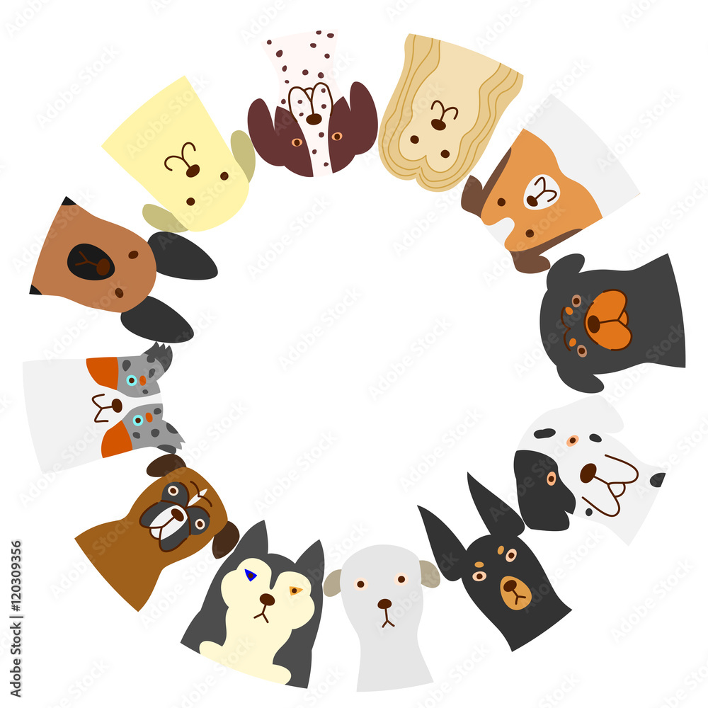 Obraz premium dogs circle
