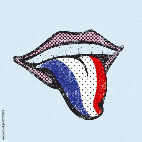 French language learning tongue icon