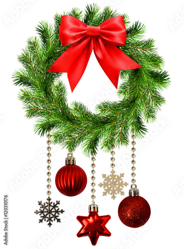 Christmas wreath from pine ...