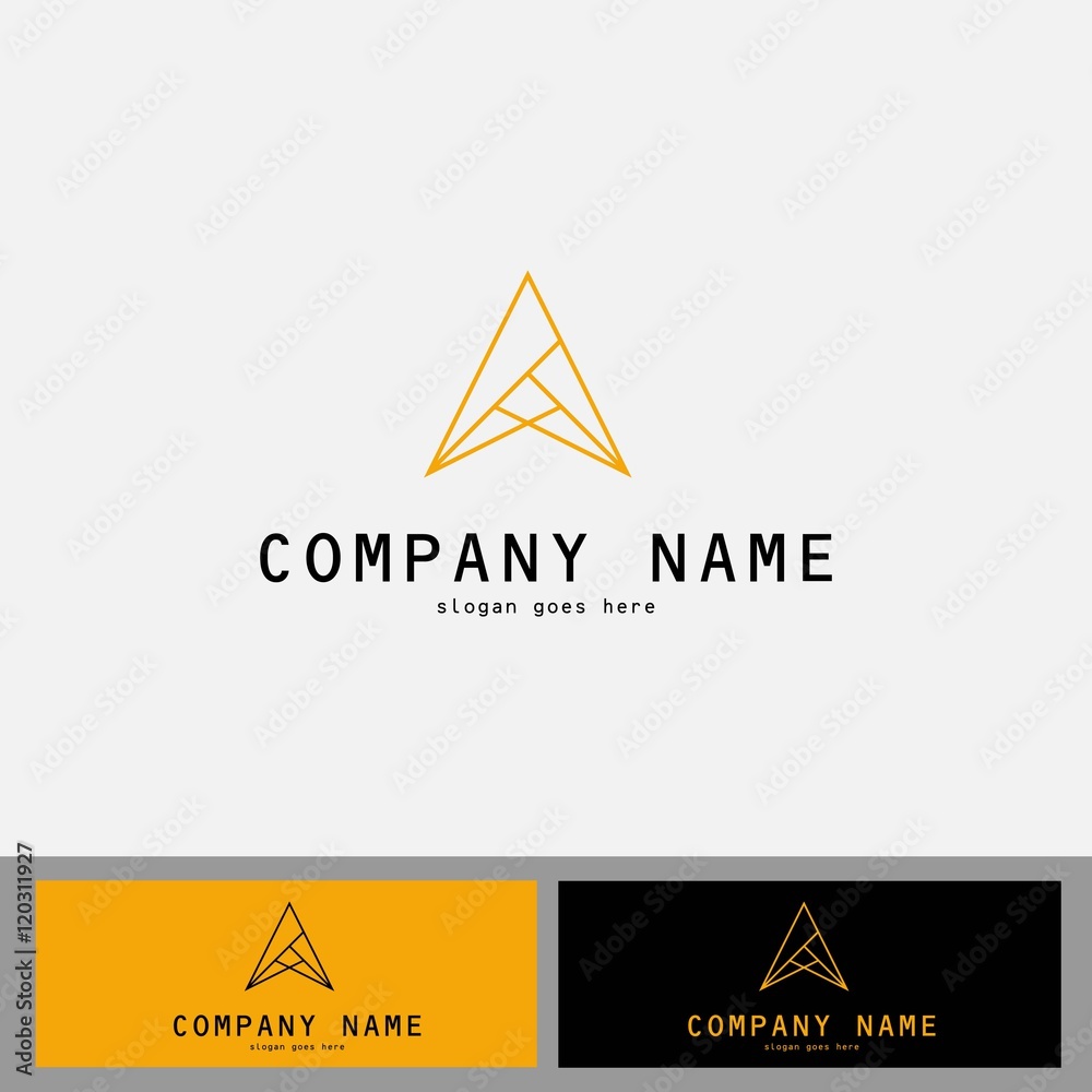 line triangle gold logo Stock Vector Adobe Stock