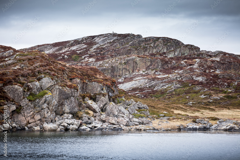 Norwegian sea coast, scenic coastal landscape