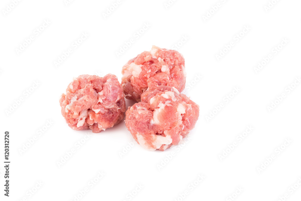 Minced pork balls ready to cook