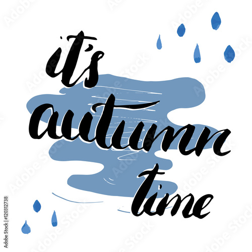 Autumn season lettering. Hand drawn vector illustration.