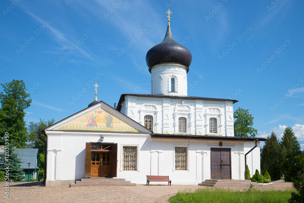 Medieval church of the great martyr St. George in Staraya Russa, sunny june day. Russia