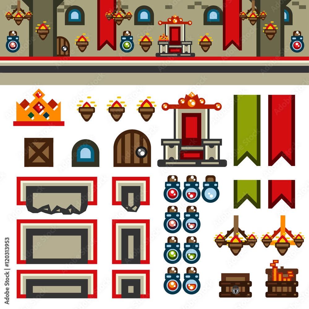 Inside castle flat game level kit Inside castle flat game level kit