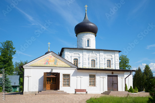 Medieval church of the great martyr St. George in Staraya Russa, sunny june day. Russia