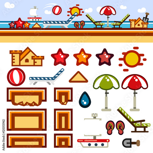 Beach flat game level kit