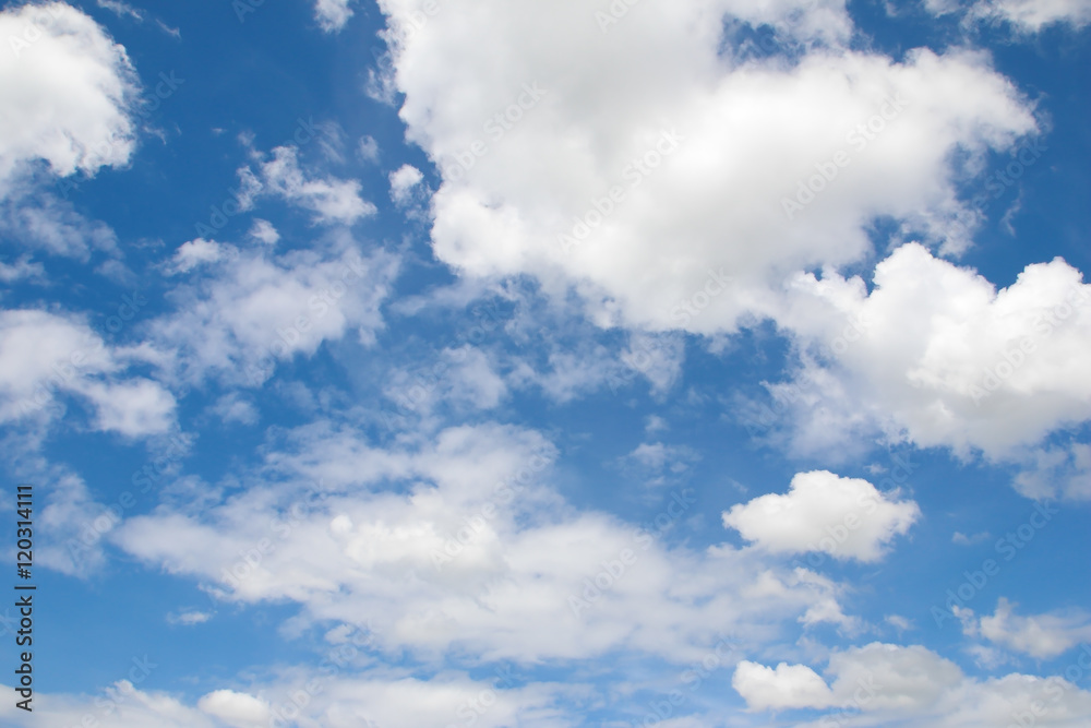 Obraz premium Bright blue sky with white clouds