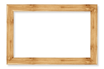 wooden picture frame isolated on white background
