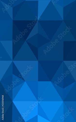 Dark blue polygonal design pattern, which consist of triangles and gradient in origami style.