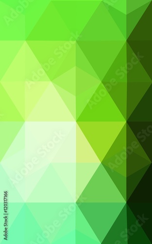 Green polygonal design pattern, which consist of triangles and gradient in origami style.