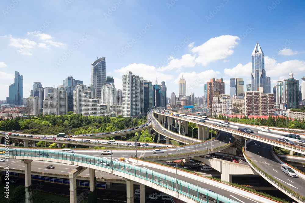 cityscape and skyline of shanghai