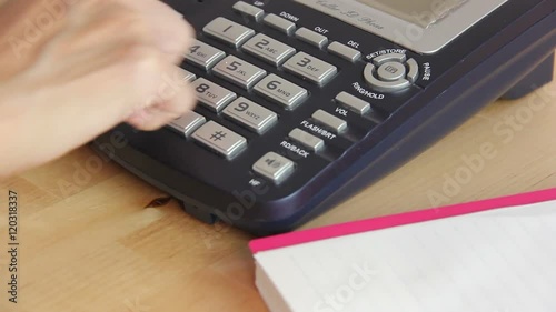 Woman Hand Dial Analog Home Emergency Call 911 On Landline Phone Footage