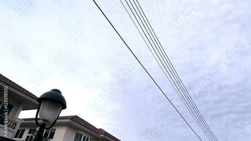 House With Clouds Moving From Day To Twilight Time Lapse