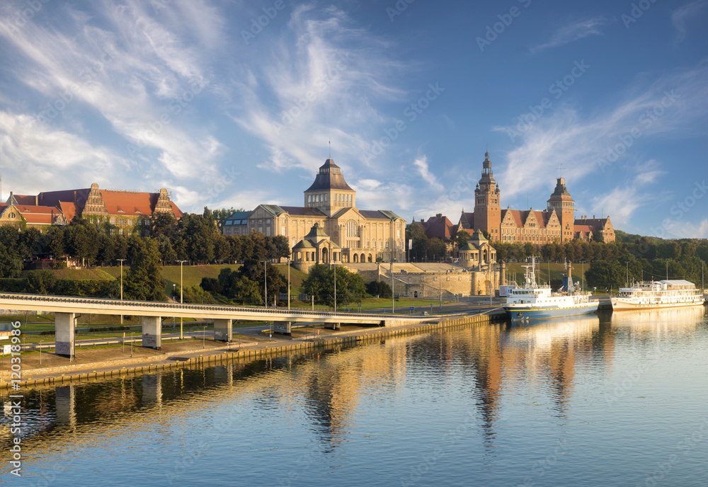 Cityscape of Szczecin in Poland