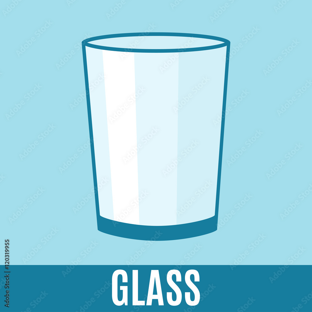 Organic waste flat icon with glass and text