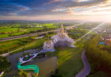 Aerial view Wat None Kum in Nakhon Ratchasima province Thailand.