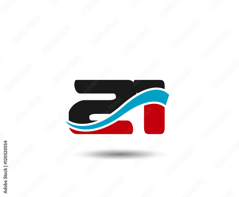 Number 21 swoosh design template logo
