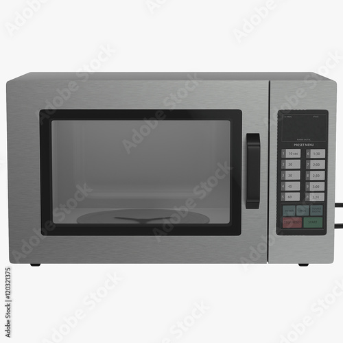 Microwave oven isolated on white 3d illustration