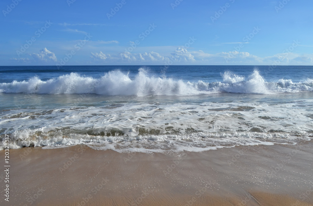 Sea Ocean Wave and Sand with Copy Space