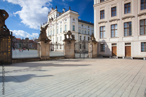 View on Archbishops Palace from the First Courtyard of Prague Ca