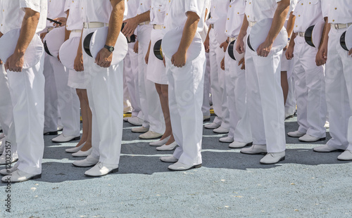 Obraz na plátně Navy personnel in formation