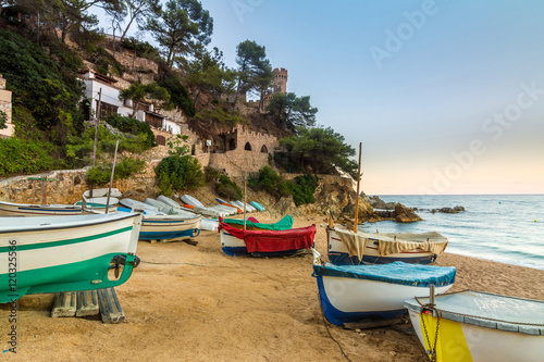 traditional boats at catalonian coast