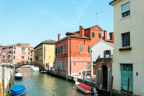 Beautiful view of water street and old buildings in Venice, ITAL © ilolab