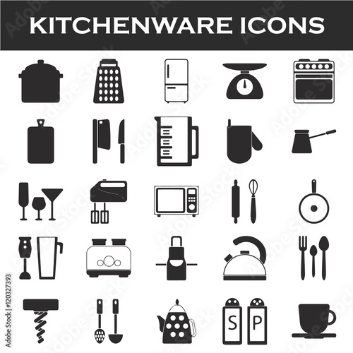 kitchenware icon set
