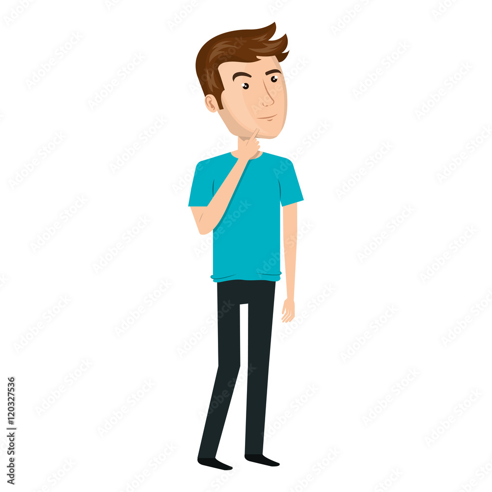 avatar man thinking and wearing casual clothes cartoon. vector illustration avatar man thinking and wearing casual clothes cartoon. vector illustration