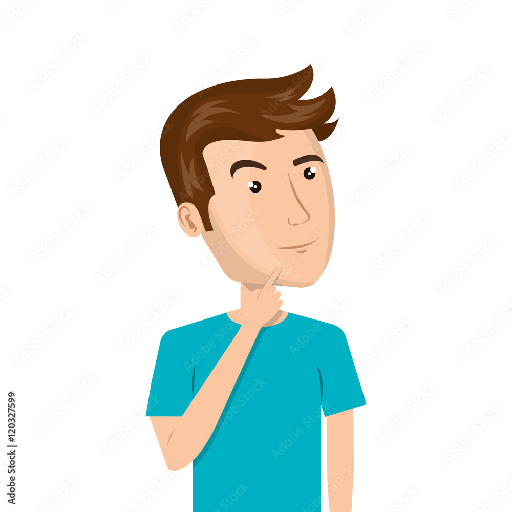 avatar man thinking and wearing casual clothes cartoon. vector illustration avatar man thinking and wearing casual clothes cartoon. vector illustration