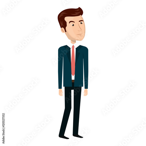 avatar businessman wearing suit and tie cartoon. vector illustration