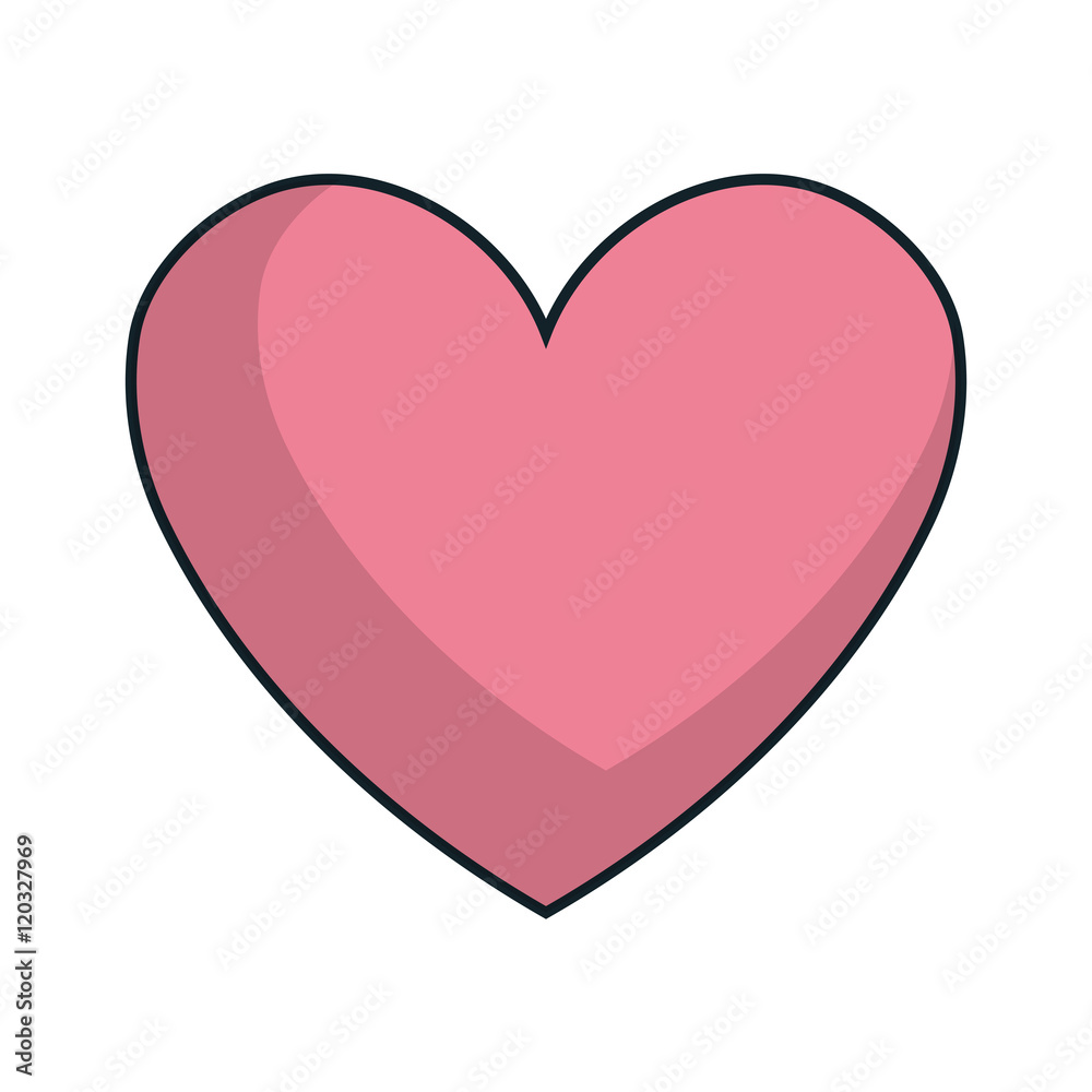 pink heart shape. love romance passion symbol. vector illustration