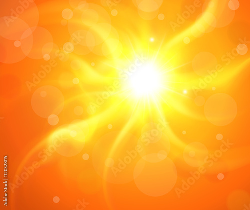 Orange background with sun