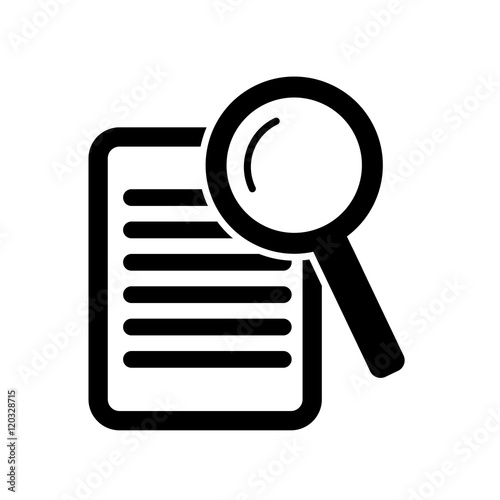 paper with magnifying glass vector illustration design