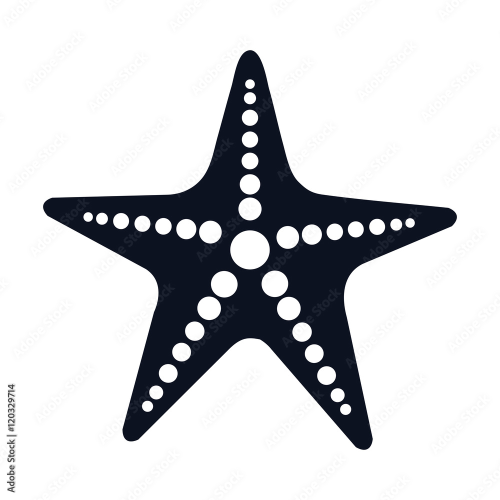 sea star starship marine animal. oceand and sea symbol. vector illustration sea star starship marine animal. oceand and sea symbol. vector illustration